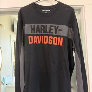 Harley-Davidson Black and Orange Long Sleeve Tee